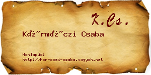 Körmöczi Csaba névjegykártya