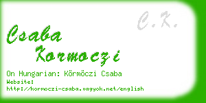 csaba kormoczi business card